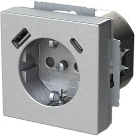 Busch-Jaeger USB-Steckdose 20 EUCB2USBAC-83 Alusilber