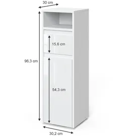 Vicco Majest Midischrank 30,2 x 96,3 x 30 cm Weiß