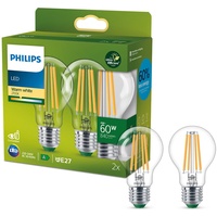 Philips Classic LED Lampe 60W, Klar, Warmwhite (2700K)