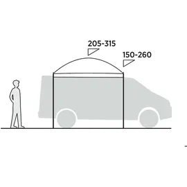 Easy Camp Busvordach Stryn Canopy Sonnensegel 250 x 205 x 250 cm Grau