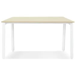 Kadima Design Schreibtisch Holzwerkstoff & Metall  140x140 cm  Besprechung Homeoffice Hell  Beige-Weiß  Bürotisch