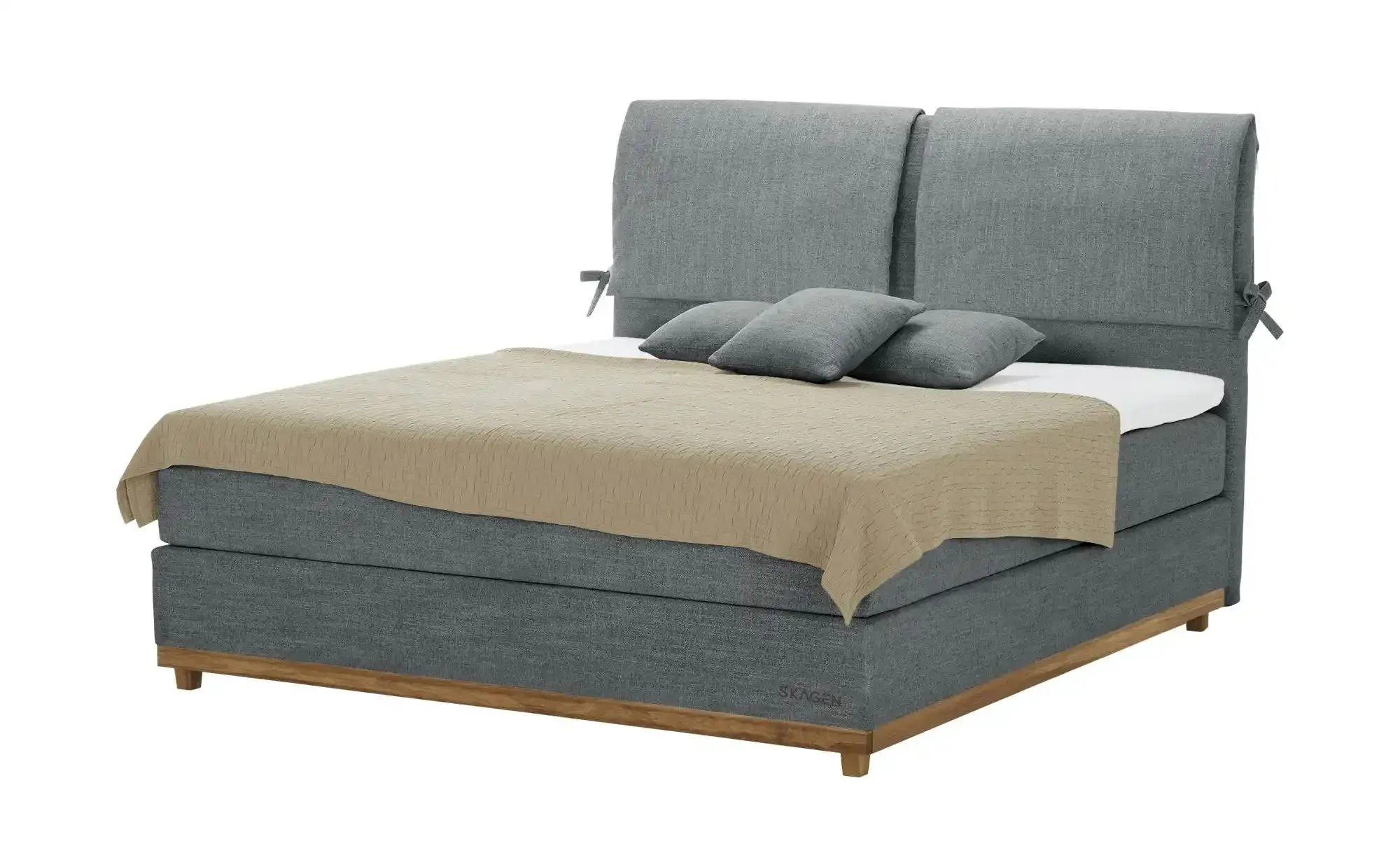 SKAGEN STUDIO Boxspringbett  Sild , grau , Maße (cm): B: 164 H: 124