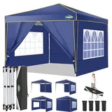 COBIZI Pavillon 3x6m, Faltpavillon 3x6 Wasserdicht Stabil mit 6 Seitenteilen Partyzelt Pop Up Camping Pavillon Gartenzelt Gartenpavillon für Garten, Party, Festival, Hochzeit, UV-Schutz, Schwarz