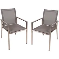 Garden Pleasure Stapelstuhl SIENNA 56 x 64 x 85 cm grau 2 St.