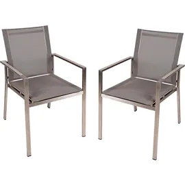 Garden Pleasure Stapelstuhl SIENNA 56 x 64 x 85 cm grau 2 St.