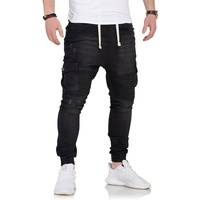 behype Slim-fit-Jeans KIANS mit Biker-Steppung schwarz 30
