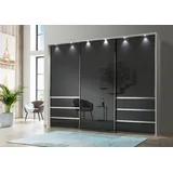 Wiemann Schwebetürenschrank »Malibu, stilvolles Design, Made in Germany«, mit Glasfront, in verschiedenen Breiten, Schubladen Selbsteinzug weiß/Graphitglas, , 436349-0 B/H/T: 300cm x 236 cm x 67 cm