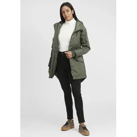 Oxmo OXBella Damen Parka Übergangsmantel Lange Jacke mit Kapuze Pattentaschen Regular fit, - S