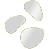 Umbra Spiegelset Messing, Kunststoff, 3-teilig 25x30x1 cm, senkrecht und waagrecht montierbar, Spiegel, Wandspiegel