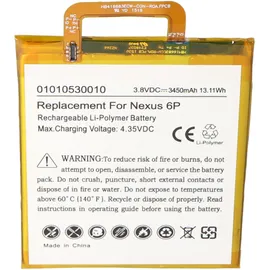 AccuCell Akku passend für Google Nexus 6P, Nexus 6P A1, Nexus 6P A2 Huawei Angler, H1511, H1512