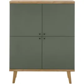 INOSIGN Highboard »MAVAS«, in moderner Trendfarbe, Griffe aus Metall (Schwarz), Höhe 134