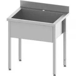 Stalgast Topfspüle ECO, T 700, 1 Becken H 300, AISI201 Edelstahl DTS08760A , Maße (B x T x H): 800 x 700 x 850 mm