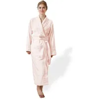 SIEGENTHAL Damenbademantel Damen Bademantel Frottee Velour Schalkragen Flauschig Wadenlang, Schalkragen, Gürtel, saugfähigem Frottee,Pflegeleicht und langlebig,praktische Taschen rosa S-M
