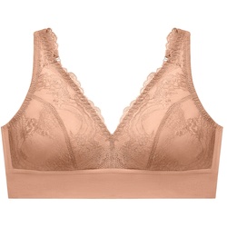 GLAMORISE Bramour Lexington Plunge-Bralette mit Spitze - Cappuccino Unterwäsche   Damen 