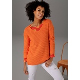 Aniston CASUAL V-Ausschnitt-Pullover im trendigen Mustermix Gr. 38, orange , 82760313-38