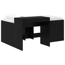 vidaXL Hochbett mit Schreibtisch 80 x 160 cm Holz schwarz