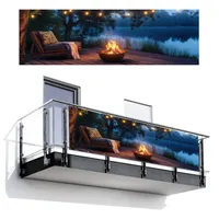 MuchoWow Balkon-Sichtschutz, Dunkelblau, Kunststoff, Rechteckig, 300x95 cm, Sonnen- & Sichtschutz, Sichtschutz Garten, Balkon Sichtschutze