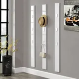[en.casa] - Wandgarderobe Hansnes Mit 3 Klapphaken 165 Cm Weiß