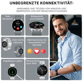 Forever Grand SW-710 BT 36 mm Kunststoffgehäuse Silber Sportarmband Grau No Size