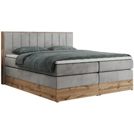 MKS Boxspringbett 160 x 200 cm H4 Hellgrau