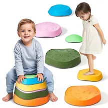 Vevor Balance-Trittsteine für Kinder, 6er-Set, bis zu 100 kg, rutschfeste Trittsteine, Hindernisparcours-Koordinationsspiel-Spielzeug zum Spielen im Innen- oder Außenbereich für Kinder ab 3 Jahren