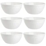 ENGELLAND 6er Set Schalen Müslischalen Dessertschalen Salatschale Suppenschale Reisschale Bowl in Farbe weiß aus Kunststoff BPA-frei groß 900 ml