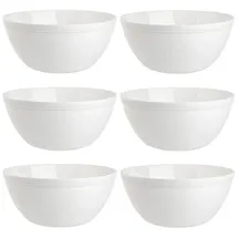 ENGELLAND 6er Set Schalen Müslischalen Dessertschalen Salatschale Suppenschale Reisschale Bowl in Farbe weiß aus Kunststoff BPA-frei groß 900 ml