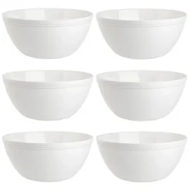 ENGELLAND 6er Set Schalen Müslischalen Dessertschalen Salatschale Suppenschale Reisschale Bowl in Farbe weiß aus Kunststoff BPA-frei groß 900 ml
