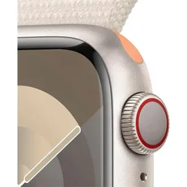 Apple Watch Series 9 GPS + Cellular 41 mm Aluminiumgehäuse silber, Sport Loop polarstern One Size