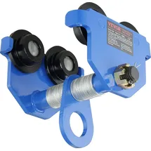 Vevor Laufkatze 1000 kg Tragkraft Rollfahrwerk mit Doppelrädern, einstellbar für I-Trägerflanschbreite 63,5 bis 177,8 mm