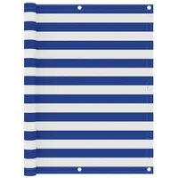 VidaXL Balkon-Sichtschutz Weiß und Blau 120x600 cm Oxford-Gewebe