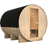 deluke Fasssauna inkl. 6,0 kW Elektroofen + ext. Steuerung + Dachkranz