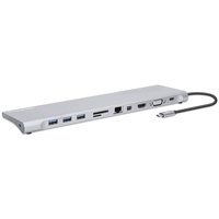 Manhattan USB-C® Dockingstation 130578 inkl. Ladefunktion, integrierter Kartenleser, USB-C® Power