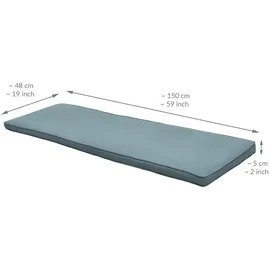 Beautissu Bankauflage 150 x 48 x 5 cm Taubenblau 1 St.