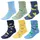 TupTam Kinder Socken Bunt Gemustert 6er Pack für Mädchen und Jungen, Farbe: Weltraum Bär Flugzeug Dunkelblau Blau Grün Gelb, Socken Größe: 23-26 - 23-26
