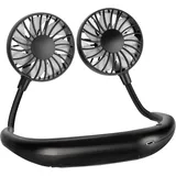 FELIXLEO Mini USB-Ventilator Nackenventilator 2000mAh USB leise tragbar Outdoor Schwarz