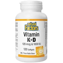 Natural Factors NATURAL FACTORS VITAMIN K+D 120 MCG & 1000 IU (60 SOFTGELS) (120 Weichkapseln)