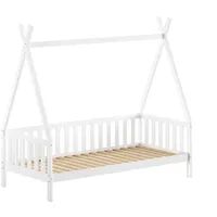58 aufm Kessel Hausbett Keisha 90 x 200 cm Kiefer massiv lackiert weiß/braun