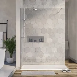 Bernstein Duschabtrennung Walk-In Nano Echtglas EX101 Klarglas 150cm