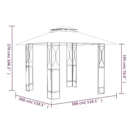 vidaXL Pavillon mit Dach Anthrazit 300x300x270 cm Stahl