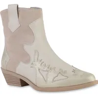 VAN HILL Cowboy Boots in Beige Gold