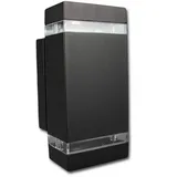 KANLUX Außenwandleuchte Aluminium 23,5 cm 2x GU10 IP44 schwarz