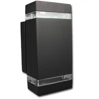 KANLUX Außenwandleuchte Aluminium 23,5 cm 2x GU10 IP44 schwarz