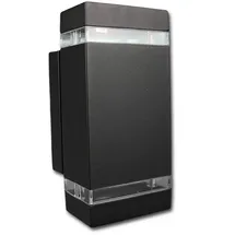 KANLUX Außenwandleuchte Aluminium 23,5 cm 2x GU10 IP44 schwarz