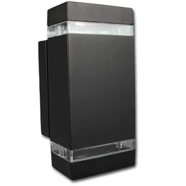 KANLUX Außenwandleuchte Aluminium 23,5 cm 2x GU10 IP44 schwarz