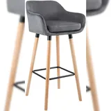 CLP Barhocker Grant gepolstert Holz 150 kg belastbar 1er Set  Grau