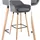 CLP Barhocker Grant gepolstert Holz 150 kg belastbar 1er Set  Grau
