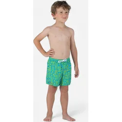 Boardshorts Jungen - 100 Sign blau/grün türkis|- 113-122cm 5-6J