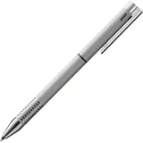 Lamy Kugelschreiber logo twin pen Multifunktionsstift silber brushed, Schreibfarbe: schwarz, 1 St.