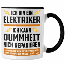 Trendation Tasse Trendation – Elektriker Tasse Spruch Männer Geschenk Lustig Gadget Geschenke Kaffeebecher Kaffeetasse schwarz